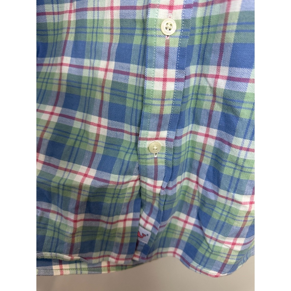 Vineyard Vines Classic Fit Soft Murray Shirt Blue Green Pink Plaid Men's Large - Picture 5 of 11